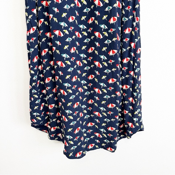 BOGO! Anthropologie Maeve Catherine Beach Umbrella Print Shirt Dress Navy 8 - Picture 9 of 11